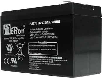 Bateria Netion AGM 12VDC-7.5AH Seca Libre | Referencia: 03NTON-3012V07A | Voltaje: 12 Voltios | Largo: 151mm | Ancho: 65mm | Alto: 9.5mm