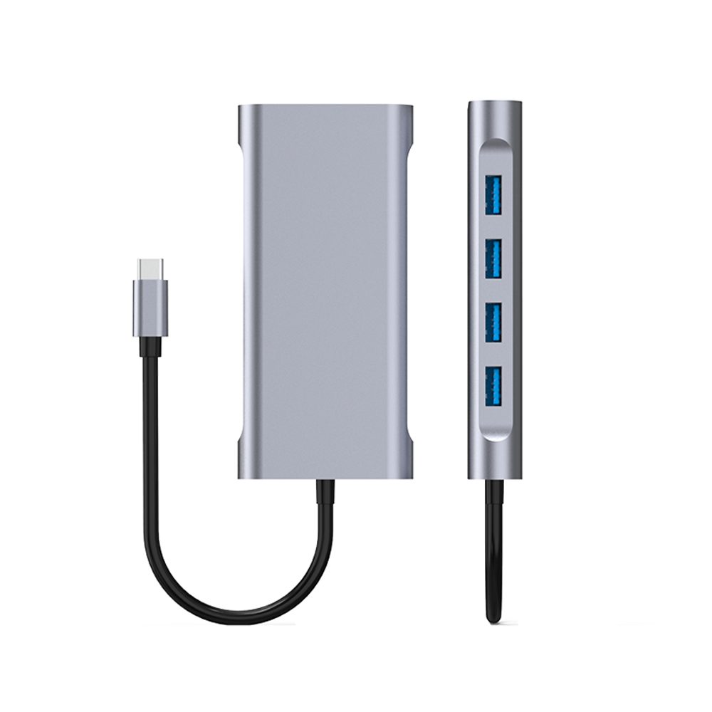 HUB USB TIPO C 11 EN 1 HDTV - AP26 Centraliza todas tus conexiones en un solo adaptador y trabaja con mayor comodidad, imagen de alta calidad y carga potente desde tu dispositivo USB Tipo C. • Conector: USB Tipo C • Puerto de red: 1 RJ45 / Velocidad 10 / 100 Mbps • Salidas de video: 1 HDMI 4K / 1 VGA 1080p • Audio: 1 puerto AUX 3.5 mm • Lectores de tarjeta: 1 ranura SD / 1 ranura TF • Carga: 1 puerto USB Tipo C con PD 100 W • Puertos USB: 1 USB 3.0 / 3 USB 2.0 Ideal para oficinas, estudio o trabajo híbrido,...
