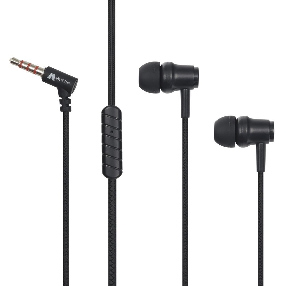 AUDÍFONOS CABLE 3.5MM JAL-47 · Audífonos 3,5mm · Cable: 1,2M · Altavoz: 10mm · Enchufe: 3,5 mm · Reducción física del ruido in-ear · Control de llamada en cable · Micrófono de alta definición · Color: negro · Impedancia del altavoz: 16O · Sensibilidad: 105dB · Rango de frecuencia: 20HZ- 20,000HZ · Potencia nominal: 3mW· · Material de la cubierta: ABS · Duradero y de alta fidelidad · Núcleo de cable OFC (cobre sin oxígeno) del 98.7% · Compatible con Smartphone con entrada AUX de 3.5 mm