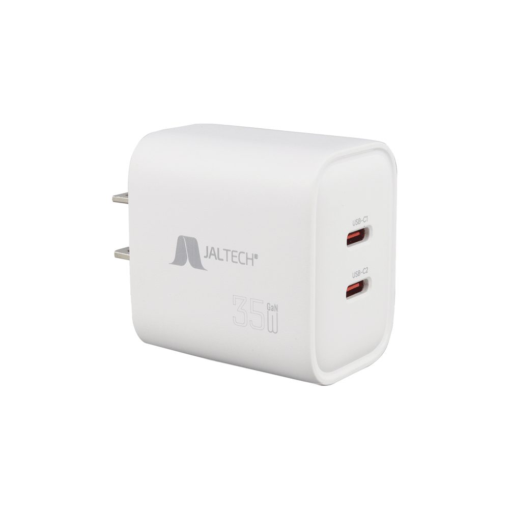 CONVERTIDOR GaN 35W CON CABLE TIPO C JAL-57 · Adaptador convertidor carga rápida · PD (Power Delivery) · 35W · Incluye cable DE 60W · USB Tipo C a USB Tipo C · Material del cable: PVC · Longitud: 1m · Cobre interior: 60 /0.08 x 2C + 16 /0.08x3C+250D · Diámetro de alambre: OD 3,8 mm · Material del adaptador: ABS · Puertos: USB Tipo C x 2 · Entrada100 - 240VAC 50 / 60Hz 1.1A Max · Salida única Tipo – C1 PD 35W Max: DC 5V-3A / 9V-3A / 15V-2.33A / 20V-1.75A PPS: 3.3V – 11V / 3.0A, 3.3V - 16V / 2.25A · Salida...