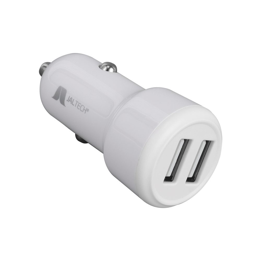 CARGADOR DE CARRO MINI 2 USB 2.4A JAL-C03 · Cargador para carro · Tipo de conector de entrada: Toma de mechero · Tipo de conector de salida: 2 puertos USB tipo A · Entrada: DC 12V - 24V 0.15A · Salida: DC 5V 2.4A · Material: PC · Potencia: 12W · Equipado con protección contra sobrecargas y cortocircuitos. · Dispositivos Compatible con: celulares, tablets, laptops, auriculares, power banks, parlantes etc. · Color: Negro
