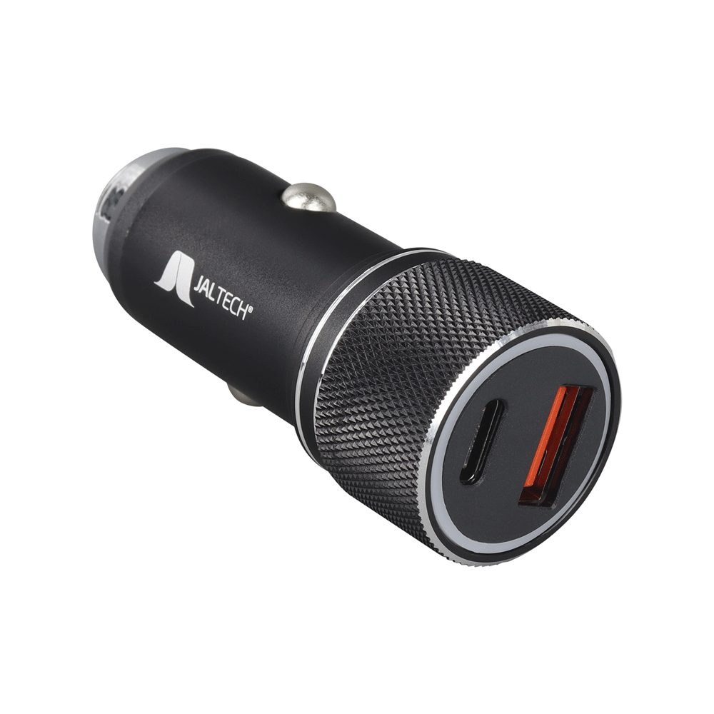 CAGADOR DE CARRO PD 38W ALTA POTENCIA JA · Cargador para carro de alta potencia · Tipo de conector de entrada: Toma de mechero · Tipo de conector de salida: USB tipo A y USB tipo C · Entrada: DC 12 - 24V · Salida USB tipo A: 5V 3.0A/ 9V 2A/ 12V 1.5A (qc18w) · Salida USB tipo C: 5V 3.0A/ 9V 2.2A / 12V 16,7A (pd20w) · Potencia: 38W · Tiene Quick Charge (QC carga rápida) · Tiene Power Delivery (PD) · Dispositivos compatible con: celulares, tablets, laptops, auriculares, power banks, parlantes etc. · Color:Negro · Material: ABS+PC · Chip inteligente incorporado · Compatible con los...