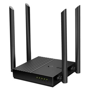 ROUTER DUAL BAND AC 1200- C50 PlgROUTER INALÁMBRICO DE BANDA DUAL AC1200, ARCHER C50, TP-LINK CARACTERÍSTICAS -WIFI RÁPIDO DE DOBLE BANDA: -5 GHZ MÁS RÁPIDA Y CLARA 2,4 GHZ CONEXIÓN ESTABLE Y DE LARGO ALCANCE -4 ANTENAS EXTERNAS DE ALTO RENDIMIENTO -TECNOLOGÍA BEAMFORMING -DETECTA DISPOSITIVOS -CONCENTRA SEÑALES INALÁMBRICAS HACIA ELLOS -TECNOLOGÍA MU-MIMO -SÚPER ESTABLE -FÁCIL INSTALACIÓN EN ANDROID O IOS -ESPECIFICACIONES INALÁMBRICAS -ESTÁNDARES WI-FI 5 -IEEE 802.11AC / N / A 5 GHZ -IEEE 802.11N / B / G 2,4 GHZ -VELOCIDADES WIFI AC1200 -5 GHZ: 867 MBPS (802.11AC) -2,4 GHZ: 300 MBPS (802.11N) -MODOS DE TRABAJO -MODO ENRUTADOR -MODO DE PUNTO DE ACCESO -MODO EXTENSOR...