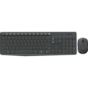 Teclado y ratón Logitech MK235 - QWERTY - USB Inalámbrico RF - Keyboard/Keypad Color: Negro - USB Inalámbrico RF - Óptico - Rueda de desplazamiento - Pointing Device Color: Negro - AA, AAA