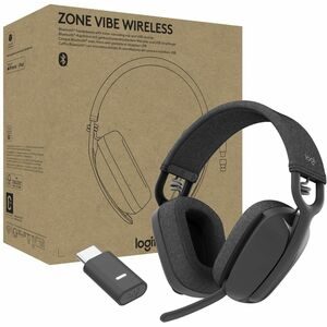 Auriculares Logitech Zone Vibe Inalámbrico Sobre la oreja Estéreo - Grafito - Binaural - Cerrado - 3000cm - Bluetooth - Omnidireccional, Direccional, Tecnología MEMS Micrófono - USB Tipo C