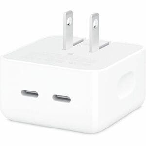 Apple 35W Adaptador de alimentación - Adaptador universal - 2 USB Type-C - Para MacBook Air, iPad, iPhone, Apple Watch, AirPod, MacBook, iPad Air, iPad Pro, Anteojos de realidad mixta, iPad mini