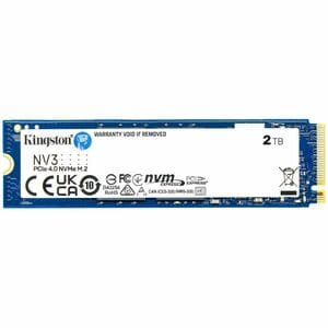 Unidad de estado sólido Kingston NV3 - M.2 2280 Interno - 2TB - PCI Express NVMe (PCI Express NVMe 4.0 x4) - Portátil, Computadora de escritorio Dispositivo compatible - 640TB TBW - 1 Solamente