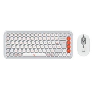 Teclado y ratón Logitech POP Icon Combo - QWERTY - Español - USB Inalámbrico Bluetooth Teclado - Keyboard/Keypad Color: Blanco, Naranja - USB Inalámbrico Bluetooth Mouse - Óptico - 4000 dpi - 2 Botón - Rueda de desplazamiento - Pointing Device Color: Blanco, Naranja - Easy Switch, Interuptor Encendido/Apagado Tecla(s) de acceso rápido - AA, AAA - Compatible con Portátil, Tableta para PC, Mac
