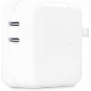 Apple 35W Adaptador de alimentación - Adaptador universal - 2 USB Type-C - Para MacBook Air, iPhone, iPad, Apple Watch, AirPod, Anteojos de realidad mixta, iPad mini, iPad Air, iPad Pro