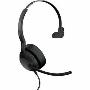 Auriculares Jabra Evolve2 50 Con cable/Inalámbrico Sobre la oreja Mono - Certificación Microsoft Teams - Monaural - Supra-aural - 3000cm - Bluetooth - 20Hz a 20kHz - 170cm Cable - Tecnología MEMS, Función de cancelación de ruido ambiente Micrófono - Cancelación de ruido - USB Tipo C, USB Tipo A