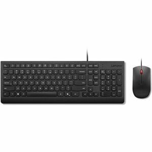 Teclado y ratón Lenovo Essential - Español (América Latina) - USB Tipo A Membrana Cable Teclado - Keyboard/Keypad Color: Negro - USB Tipo A Cable Mouse - Óptico - 1600 dpi - 3 Botón - Rueda de desplazamiento - Pointing Device Color: Negro - CoPilot Tecla(s) de acceso rápido - Simétrico - Compatible con PC