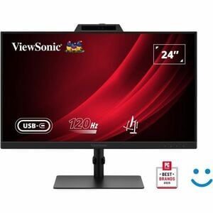Monitor LED ViewSonic VG2441V 24" Clase Cámara Web Full HD - 16:9 - 60.5cm (23.8") Viewable - SuperClear IPS - LED Retroiluminación - 1920 x 1080 - 16,7 Millones de colores - 250cd/m² - 4ms - 120Hz Frecuencia de actualización - Altavoces - Giratoria, Altura, Pivote, Inclinable - USB tipo-C - HDMI - DisplayPort - Compatible con Montura VESA - Concentrador USB