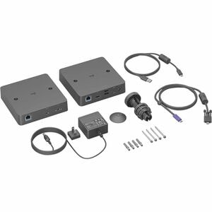 Logitech Transmisor de vídeo (emisor/receptor) - Cableado - 2 x Red (RJ-45) - 5 x USB - 1 x Salida HDMI - 2160p - 3840 x 2160 Resolución de vídeo - 4K - Par trenzado - Categoría 6, Categoría 6a, Categoría 5e - Portátil, Cámara de videoconferencia, Sala de reuniones, Pantalla, Equipo A/V - Montaje en pared, Montaje sobre mesa
