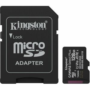 microSDXC Kingston Canvas Select Plus - 128GB - Class 10/UHS-I (U1) - V10 - 1 Solamente - 150MB/s Leer