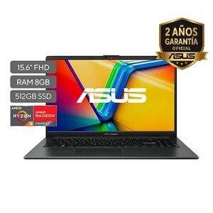 Portátil ASUS Consumo  Vivobook Go 15 E1504FA-BQ2771 | AMD Ryzen 3 30 Processor 2.4GHz (6MB Cache, up to 4.1GHz, 4 cores, 8 Threads) |15,6"FHD (1920 x 1080) |8GB LPDDR5 on board |512GB M.2 NVMe™ PCIe® 3.0 SSD|AMD Radeon™ Graphics |Cámara WEB Frontal 720p HD camera |Wi-Fi 6E(802.11ax) (Triple band) 1*1 + Bluetooth® 5.3 Wireless Card|Teclado tipo chiclet |No preinstalled OS|1,63 Kg | Mixed Black |Ranuras Expansión (incluye el utilizado): 11x M.2 2280 PCIe 3.0x2|US MIL-STD 810H military-grade standard|Energy star 8.0 ,RoHS,REACH Bisagra 180° |Garantía 1 año a través de los Centros de Servicio autorizados por la marca.