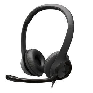 Auriculares Logitech H390 Cableado Sobre la cabeza Estéreo - Negro - Binaural - Supra-aural - 32Ohm - 20Hz a 20kHz - 190cm Cable - Función de cancelación de ruido ambiente, Bi-Direccional Micrófono - USB Tipo C