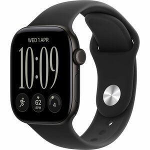 Apple Watch Series 12 Smart Watch - 42mm Case Height - 37mm Case Width - Negro Color de estuche - Negro Color de banda - Aluminio Material de la caja - LAN inalámbrica - Sensor Salud, Sensor óptico de pulso cardíaco, Sensor de temperatura, eCompass, Altímetro, Acelerómetro, Sensor Gyro, Sensor de luz ambiental, Sensor ECG, ... - Altavoz, Monitorización de sueńo, Reproductor de música, Teléfono - Pulso cardíaco, Frecuencia respiratoria, Horas de sueńo