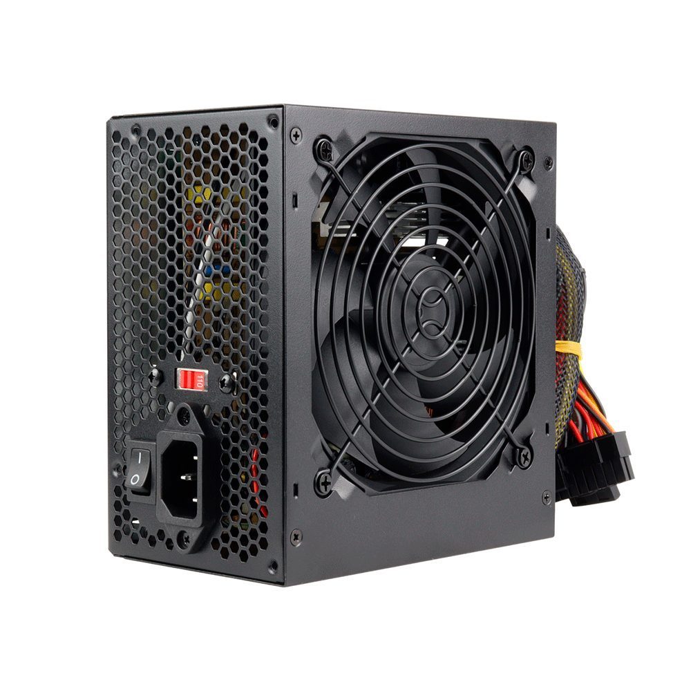 FUENTE DE PODER PC 500W PlgFUENTE DE PODER WATTS REALES -FUENTE DE PODER PARA PC -POTENCIA: 500W -CABLE LARGO CON LONGITUD 50CM -CABLES CON RECUBRIMIENTO EN MALLA NEGRA -CONECTOR 24 PINES -2 CONECTORES IDE -4 CONECTORES SATA -1 CONECTOR P4 -1 CONECTOR PCIe DE 6+2 PINES -DISIPADOR DE CALOR CON VENTILADOR -INTERRUPTOR ON/OFF: -INTERRUPTOR 110V-220V -CARCASA NEGRA -MEDIDAS: 15CM X 14.2MM X 8.7MM -VENTILADOR SILENCIOSO DE 12 CM Plg