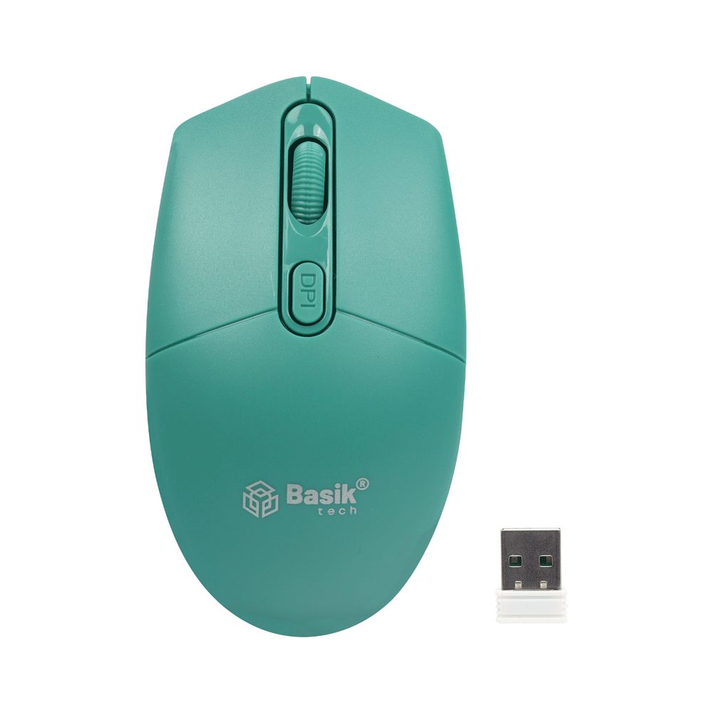 MOUSE INALAMBRICO BASIK TECH VERDE · Mouse inalámbrico 4D · Diseño ergonómico, cómodo al tacto con la mano · Tecnología inalámbrica de 2,4 Hz · Fácil manejo · Receptor USB · Sensor óptico sensible incorporado · Función de apagado automático para ahorrar energía de la batería · Hasta 10 metros de distancia de operación Interruptor de encendido/apagado para prolongar la duración de la batería · La vida útil del interruptor es más de un millón de veces · Bajo consumo de energía · 4 Botones · 1200 dpi, preciso y rápido, trabaja libremente · Escala de dpi: 800-1200-1600 dpi · El receptor mini nano, está...