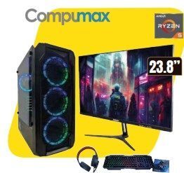 AMD RYZEN 5|GAMING Ryzen 5-5600GT/RAM 16GB /SSD 500GB/ Board A520M/FP 700W/Linux/23.8" CMX 23.8” Procesador: AMD Ryzen 5-5600GT Board: GIGABYTE A520M DS3H | Ram: 16GB | Almacenamiento: SSD 500GB | Monitor: LED 23,8” CMX | S.O: Linux | Fuente de Poder 700W REALES | Teclado, Mouse, Pad Mouse y
