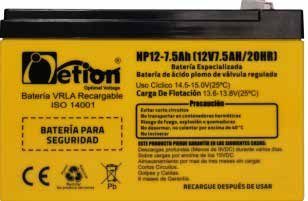 Batería Netion SLM 12VDC 7.5AH CCTV (Estas Baterias son para las alarmas) | Referencia: BATNE12-7CCTV | •Voltaje: 12V •Amperaje: 7.5AH •Dimensiones (L*A*P)(mm): 151*65*94*100 •Peso aproximado: 2.1 •Tipo Terminal: F1