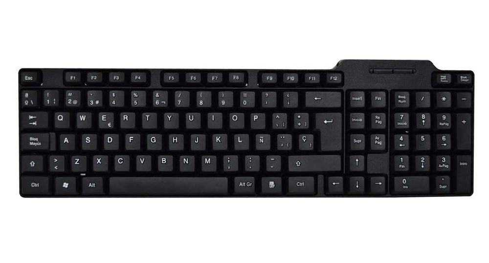 TECLADO BASIK TECH USB | Teclado USB alámbrico | Total de teclas: 104 | Bloque numérico | Cable: 1.25 Metros | Conexión: USB 2.0 | Anti derrames
