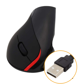 MOUSE VERTICAL ALÁMBRICO BSK | Mouse alámbrico vertical | 5 Botones + scroll | DPI: 2400 | Alta precisión | Diseño ergonómico vertical | Plug and play