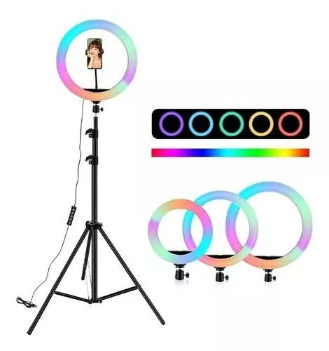 ARO DE LUZ 26 CMS LED ARO DE LUZ 33 CMS LED + TRÍPODE 2.1MTRS + TRÍPODE 2.1MTRS | Alimentación USB · Alimentación USB | 30W · 30W | Tamaño aro 26 cms · Tamaño aro 33 cms | Soporte 360 para celular · Soporte 360 para celular | Luces LED · Luces LED | Incluye trípode 2.1mts y · Incluye trípode 2.1mts y