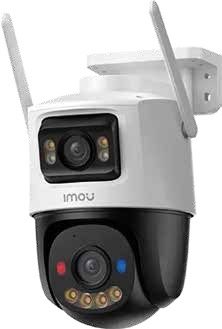 Cruiser Dual 2 10MP Wi-Fi P&T doble lente, para uso exterior | Referencia: IPC-S7XEN-10M0W | •Resolución total de dos lentes: 10MP (Lente fija de 5MP + lente giro e inclinación de 5MP) (2880x 1620) •Visión lente Fija: 3.6mm •Compresión de video: H.265/H.264 •Visión nocturna: 30m(98ft) •Detección: De movimiento, Detección humana y Vehículos •IP66 •Comunicación bidireccional •1 puerto Ethernet de 100 Mbps Wi-Fi6
