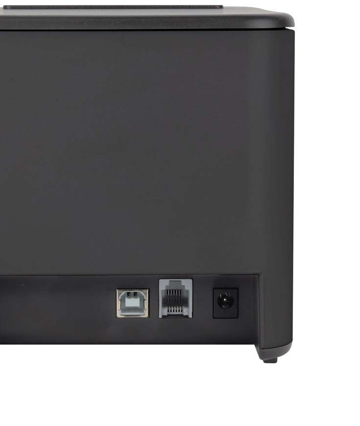 IMPRESORA TÉRMICA POS USB 80MM | Impresora térmica para papel de 80 milímetros | Tamaño compacto y moderno | Tipo de impresión: térmica directa | Conexión: USB | Puerto RJ11 para cajón monedero | Alta velocidad de impresión 230mm/sec