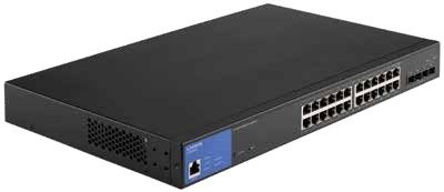 Switch Gigabit PoE+ Administrado 24 Puertos con 4 Enlaces Ascendentes SFP De 10 G y 410 W | Referencia: LGS-328MPC | •Puertos: 24 PoE+ Gigabit Ethernet, 4 SFP+ 10 Gbps •Compatibilidad con VLAN 802.1q para invitados •Números de VLAN: 256 Active (4.096 range) •Protocolo de administración de grupos de Internet multidifusión (IGMP) •Capacidad del Conmutador: 128 Gbps •Memoria DRAM de la CPU: 512 MB