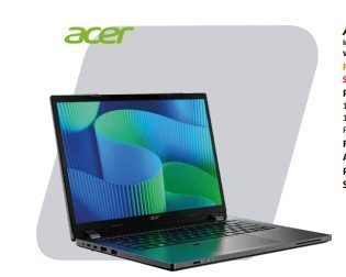 ACER TMP214-55-G2-59YG-CO Intel Core 5 120U/RAM 16GB/1TB SSD/14" WUXGA/Windows 11 Pro Se factura con servicio NX.B64AL-SER | Procesador: Intel Core 5 120U | 10 núcleos (2 P-Cores y 8 E-Cores), 12 hilos, | 12 MB Intel Smart Cache, Max Turbo | Frequency: 5 GHz | Ram: 16GB DDR5 | Almacenamiento: SSD 1TB