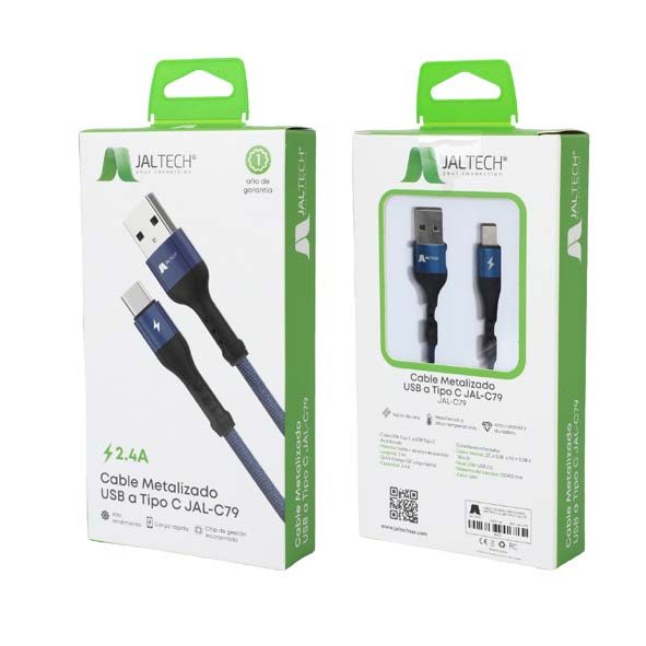 CABLE USB TIPO C 1M CABLE USB A TIPO C 1M SUPER FAST 6A 100W | Velocidad 5A · Longitud de cable: 1m | Tipo C · Potencia: 100W | Carga rápida · Capacidad: 6A | Output 5A · Carga rápida | Reforzado en los extremo | Quick Charge (carga rápida)