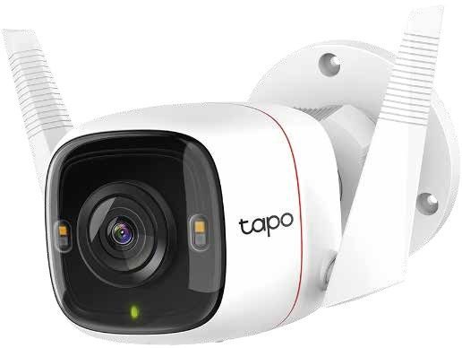 Cámara Wi-Fi seguridad para exteriores 4MP | Referencia: TAPO-C320WS | •Sensor de Imagen: 1/3“ •Lentes: F/NO: 1,61; Distancia focal: 3,18mm •Visión nocturna: LED IR de 850 nm hasta 98 pies (30 m) •Resolución: 4 MP (2560 × 1440) •Comunicación de Audio: Audio bidireccional •Detección de movimiento y notificaciones •Conecte su cámara a la red a través de Ethernet o WiFi •Grabación de Vídeo 2K •Starlight Night Vision •Visión nocturna a todo color